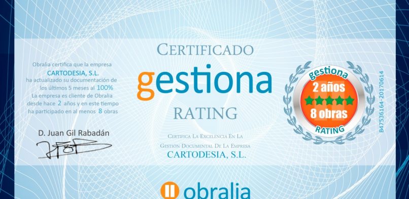 CARTODESIA obtiene el «Certificado de Excelencia» en la gestión documental empresiarial